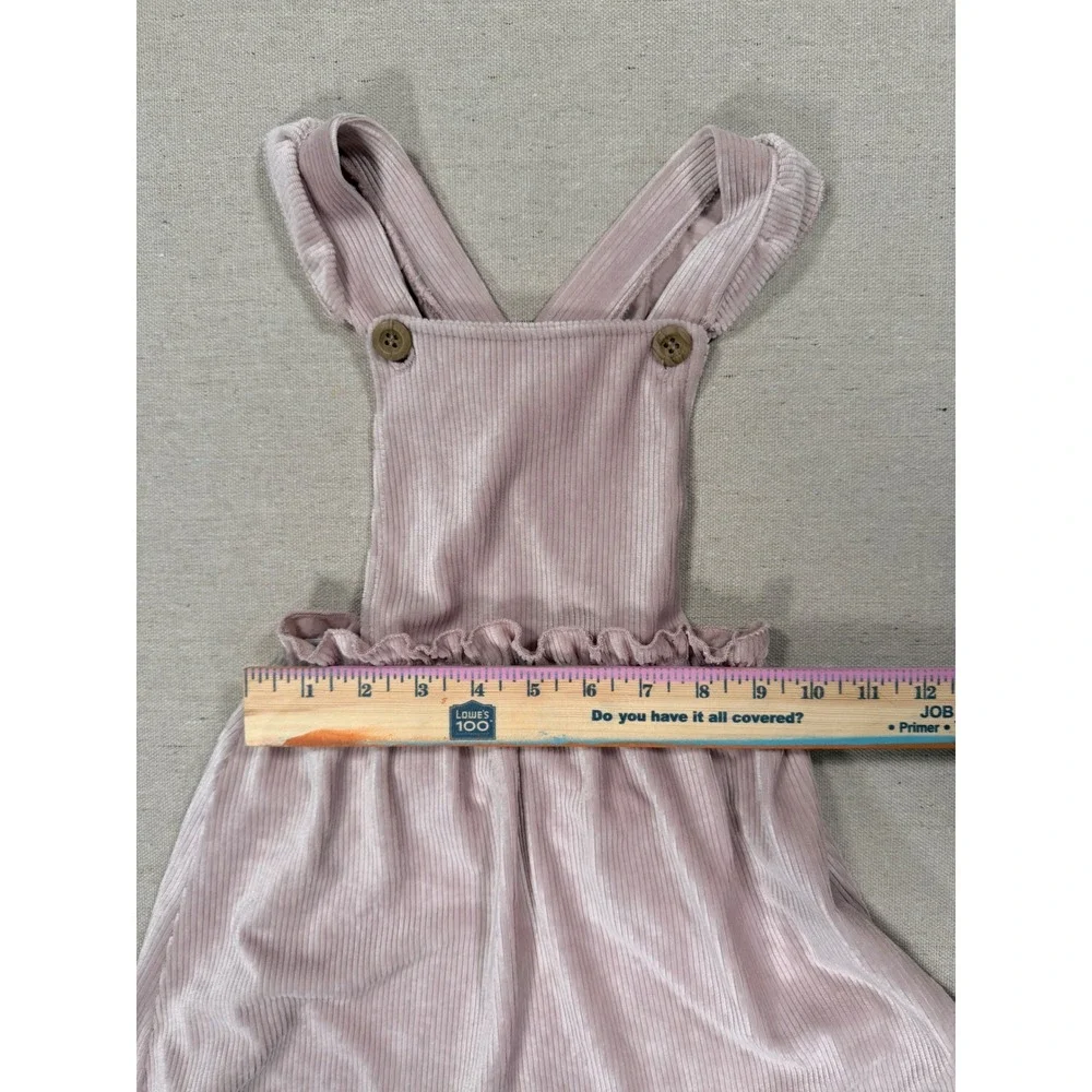 Kit + Pearl Girls 4T Pink Corduroy Jumper Dress Ruffle Strap Pinafore